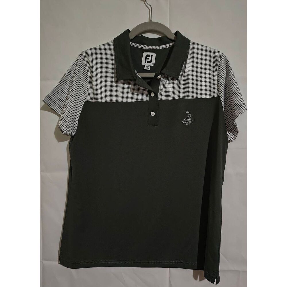 FootJoy (FJ) women's golf polo Pinehurst 1895 logo polyester spandex performance